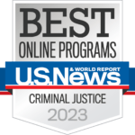 U.S. News & World Report Best Online Programs Criminal Justice 2023 badge
