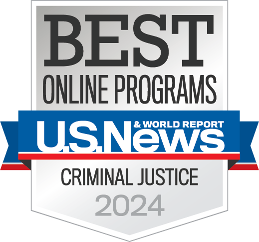 Best Online Programs U.S. News & World Report badge for Criminal Justice 2024