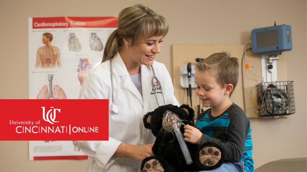 Respiratory therapist assisting a child