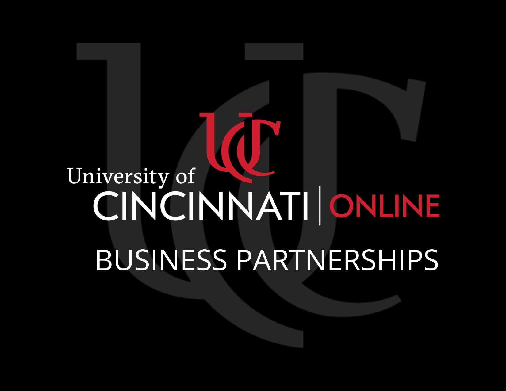 Business Partnership Logo with university of Cincinnati online
