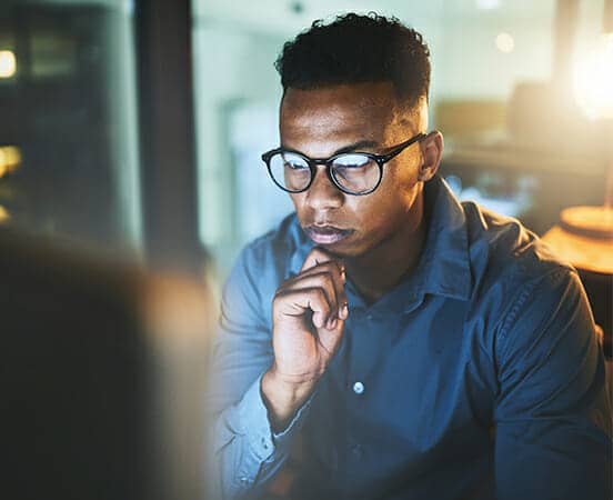 Man looking at laptop