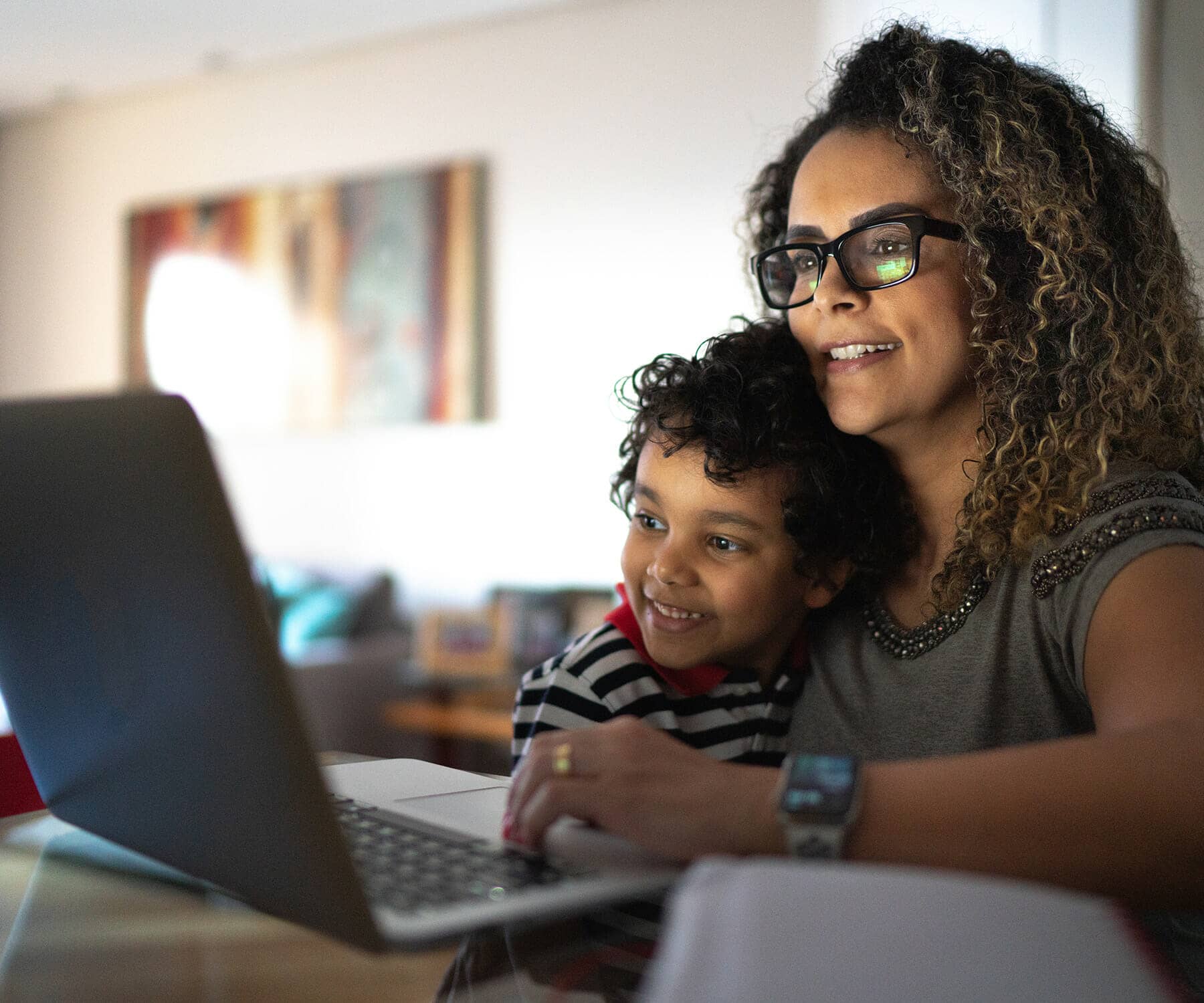 Woman studying online