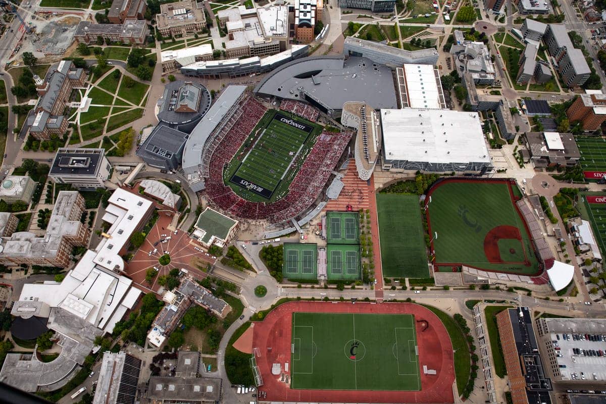 Aerial picture of athletics facility