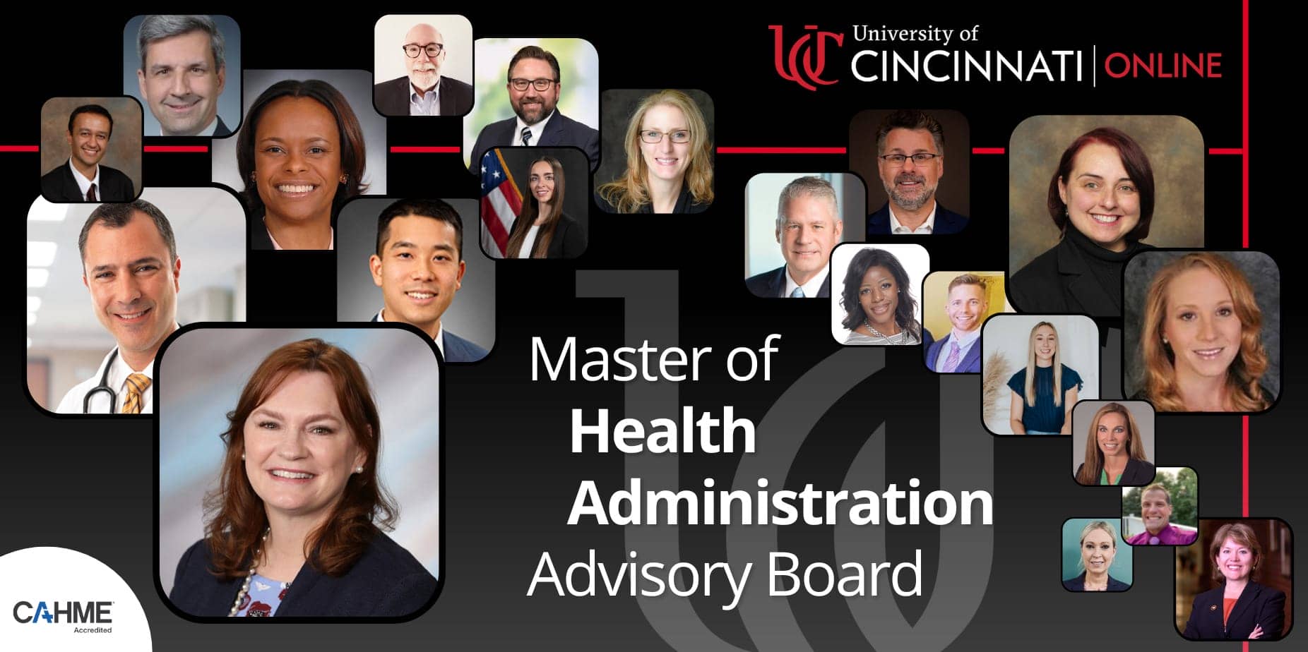Collage of advisory board members.