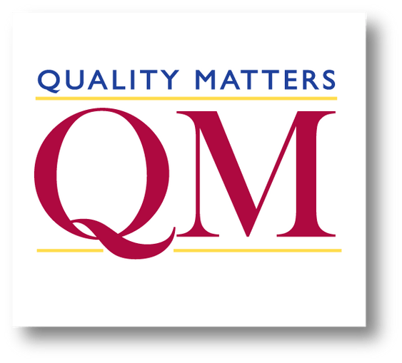 This is the logo for "Quality Matters"- a non profit organization that provides the gold standard for quality online and blended courses.