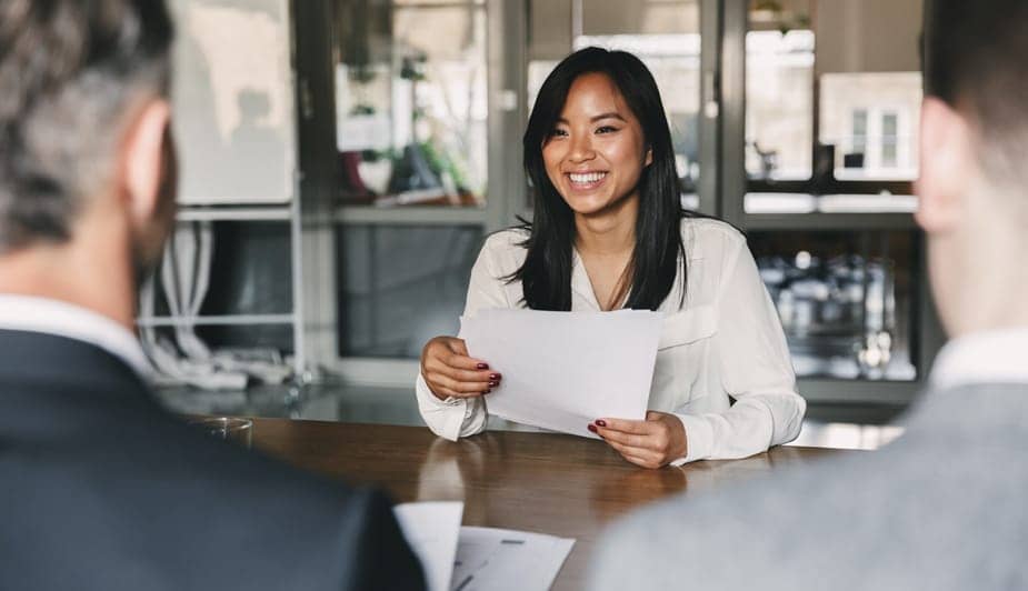 Woman in interview